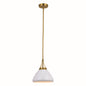 Vaxcel - P0369 - One Light Pendant - Dayna - Satin Brass and Glossy White with Matte White