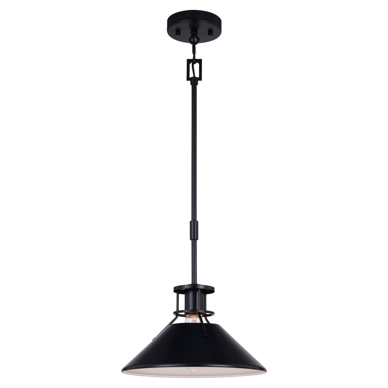 Vaxcel - P0379 - One Light Pendant - Canton - Black and Matte White