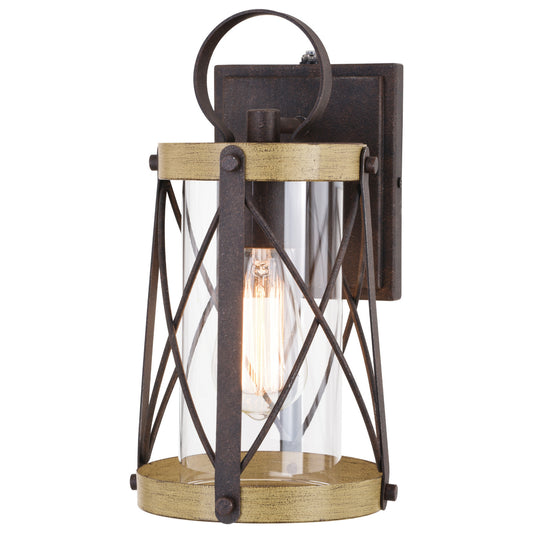 Vaxcel - T0631 - One Light Outdoor Wall Mount - Harwood - Oxidized Iron and Burnished Elm