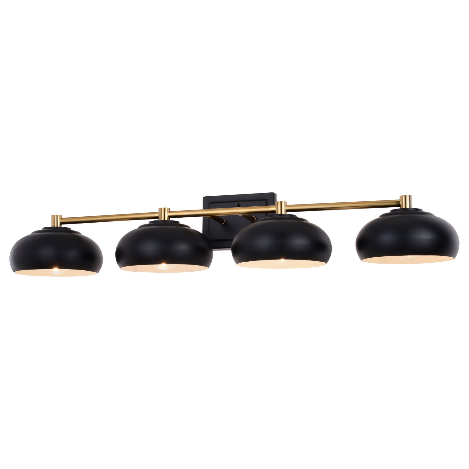 Vaxcel - W0387 - Four Light Vanity - Belmont - Matte Black and Satin Brass