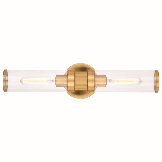 Vaxcel - W0390 - Two Light Wall Sconce - Levitt - Satin Brass