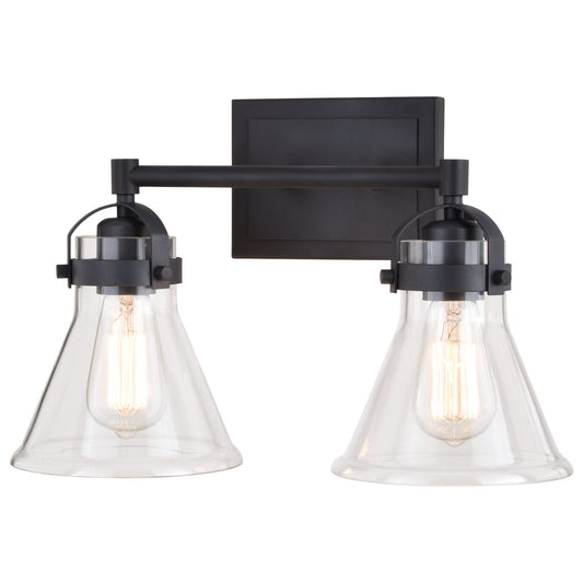 Vaxcel - W0411 - Two Light Vanity - Mason - Charcoal Black