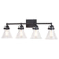 Vaxcel - W0413 - Four Light Vanity - Mason - Charcoal Black