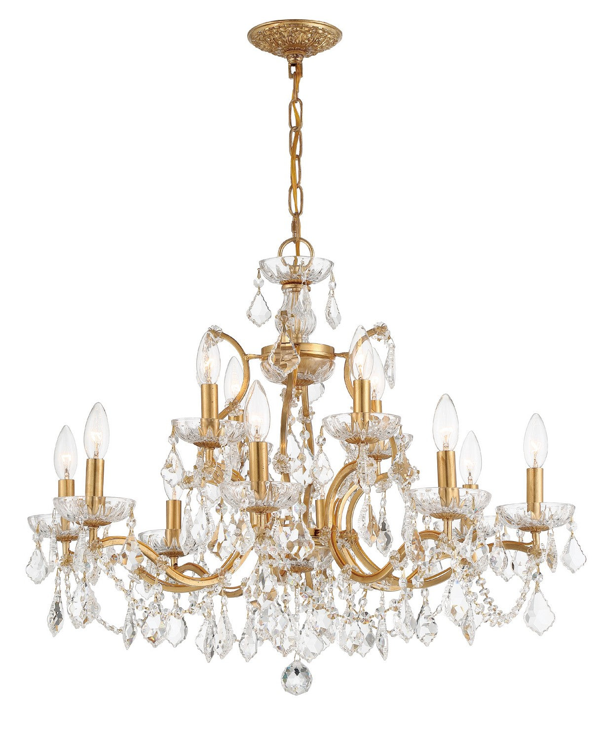 Crystorama - 4456-GA-CL-MWP - 12 Light Chandelier - Filmore - Antique Gold