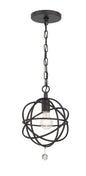 Crystorama - 9220-BK - One Light Pendant - Solaris - Black