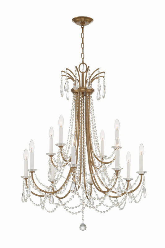 Crystorama - KAR-90912-AG-CL-MWP - 12 Light Chandelier - Karrington - Aged Brass