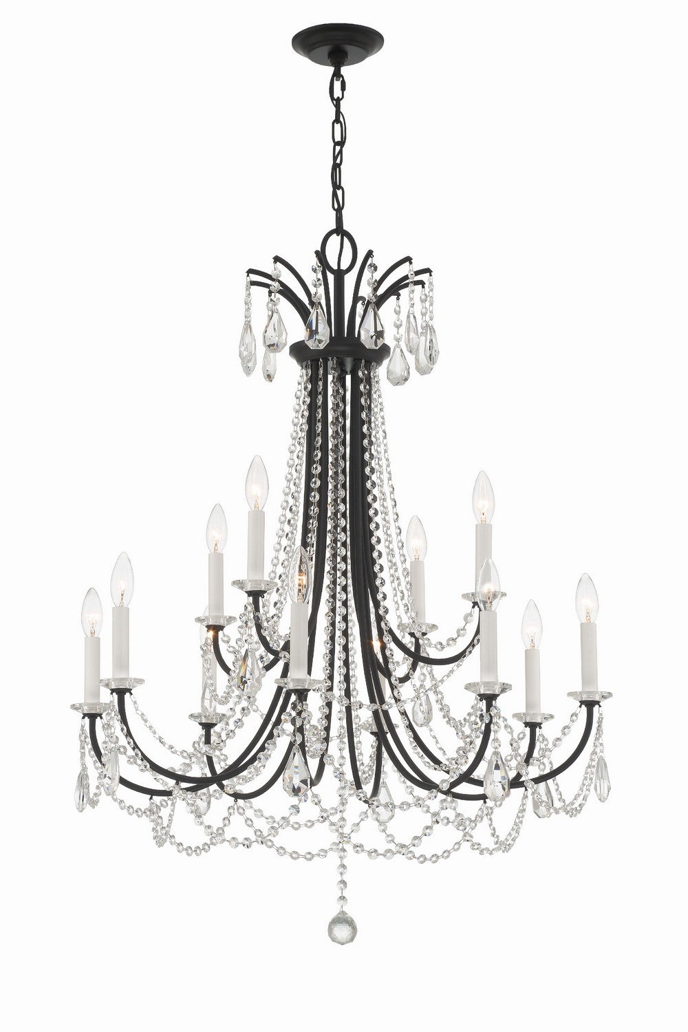 Crystorama - KAR-90912-MK-CL-MWP - 12 Light Chandelier - Karrington - Matte Black