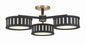 Crystorama - KEN-8300-VG-BF - Six Light Semi Flush Mount - Kendal - Vibrant Gold + Black Forged