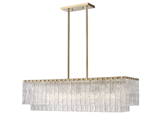 Z-Lite - 1943-42L-MGLD - Five Light Linear Chandelier - Glacier - Modern Gold