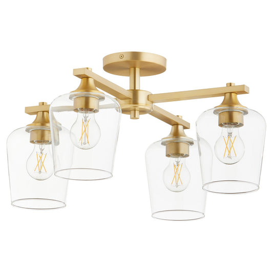 Quorum - 358-4-80 - Four Light Ceiling Mount - Veno - Aged Brass