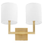 Quorum - 5377-2-80 - Two Light Wall Mount - BOLERO - Aged Brass w/ White Linen