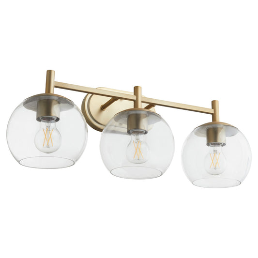 Quorum - 578-3-80 - Three Light Vanity - Lyon - Aged Brass