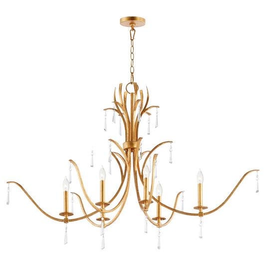 Quorum - 621-6-74 - Six Light Chandelier - Majesty - Gold Leaf