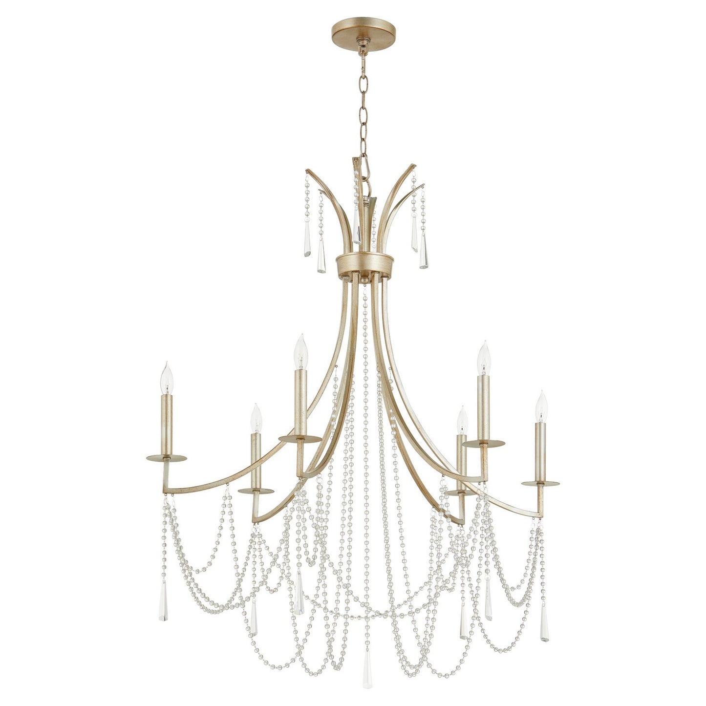 Quorum - 628-6-60 - Six Light Chandelier - Malin - Antique Silver