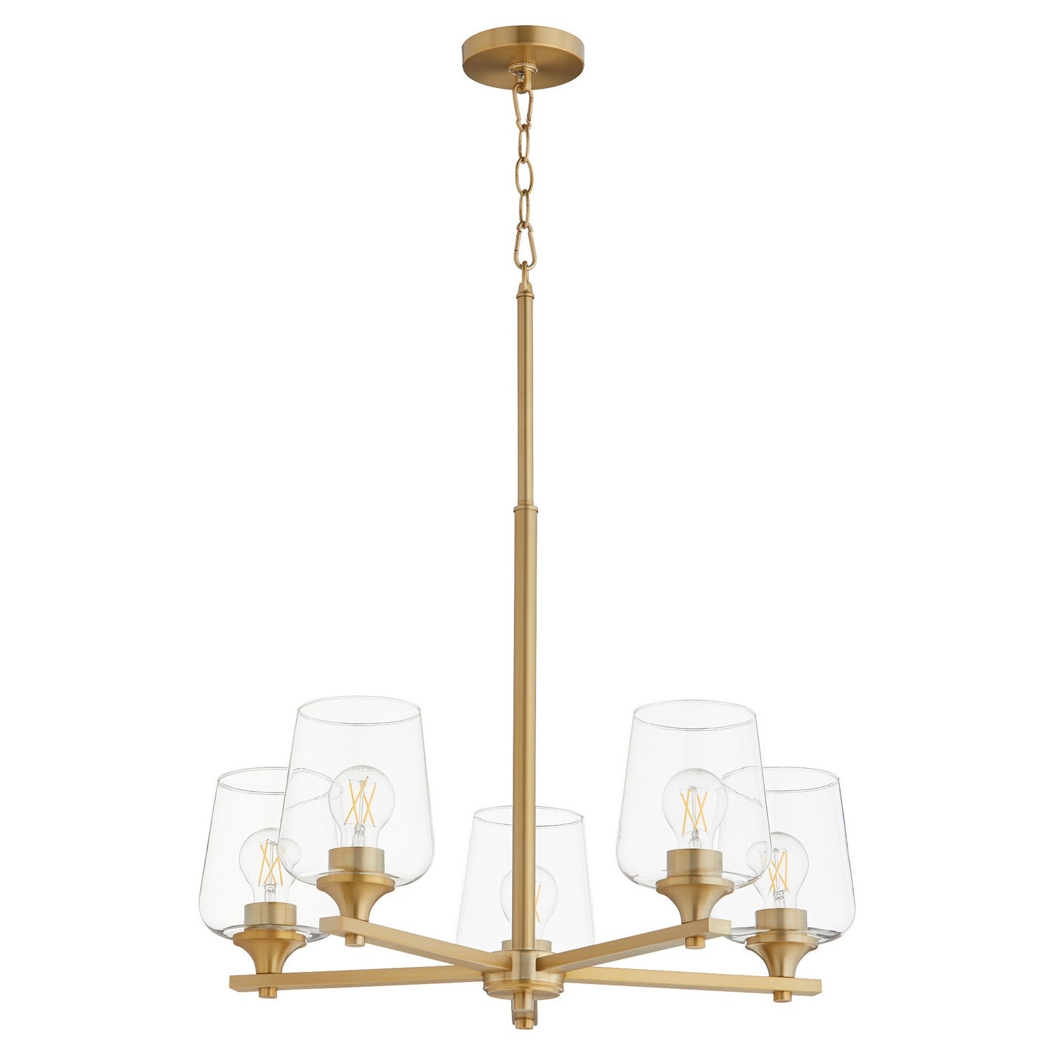 Quorum - 658-5-80 - Five Light Chandelier - Veno - Aged Brass