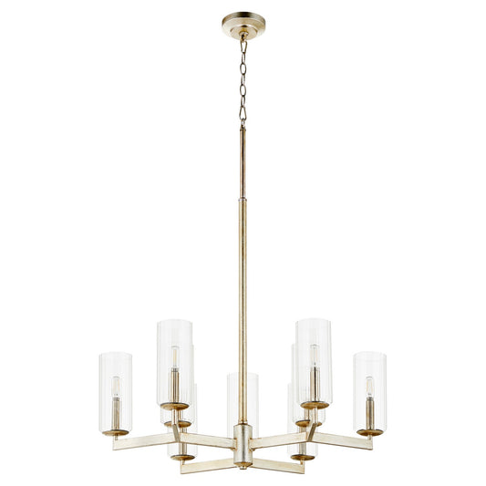 Quorum - 674-9-60 - Nine Light Chandelier - Merrick - Aged Silver Leaf