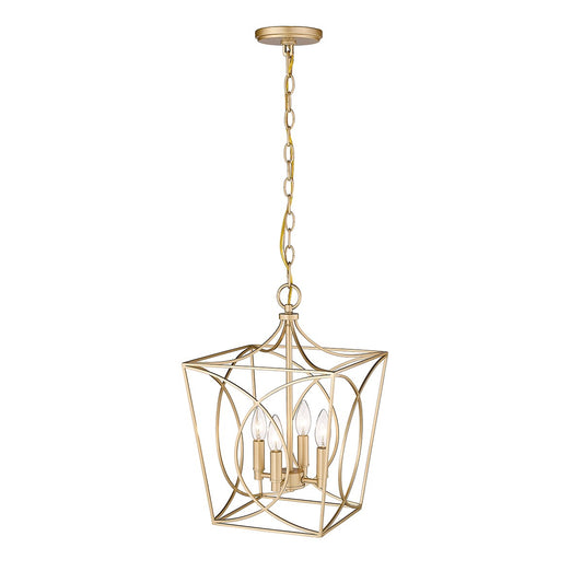 Millennium - 4001-PMG - Four Light Pendant - Tracy - Painted Modern Gold