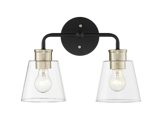 Millennium - 9132-MB/MG - Two Light Vanity - Cameron - Matte Black Modern Gold