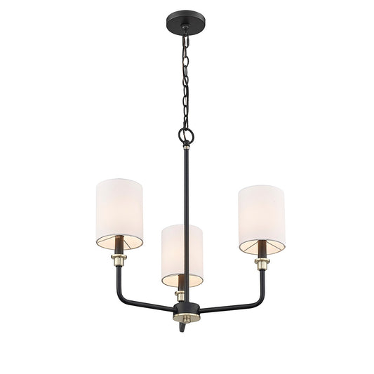 Millennium - 9143-MB/MG - Three Light Chandelier - Chelsea - Matte Black Modern Gold