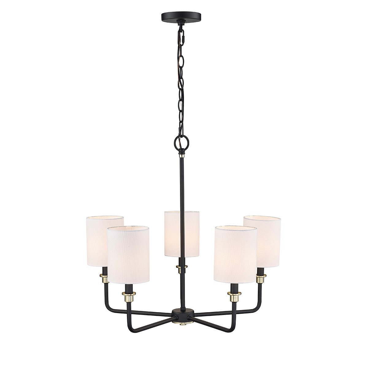 Millennium - 9145-MB/MG - Five Light Chandelier - Chelsea - Matte Black Modern Gold