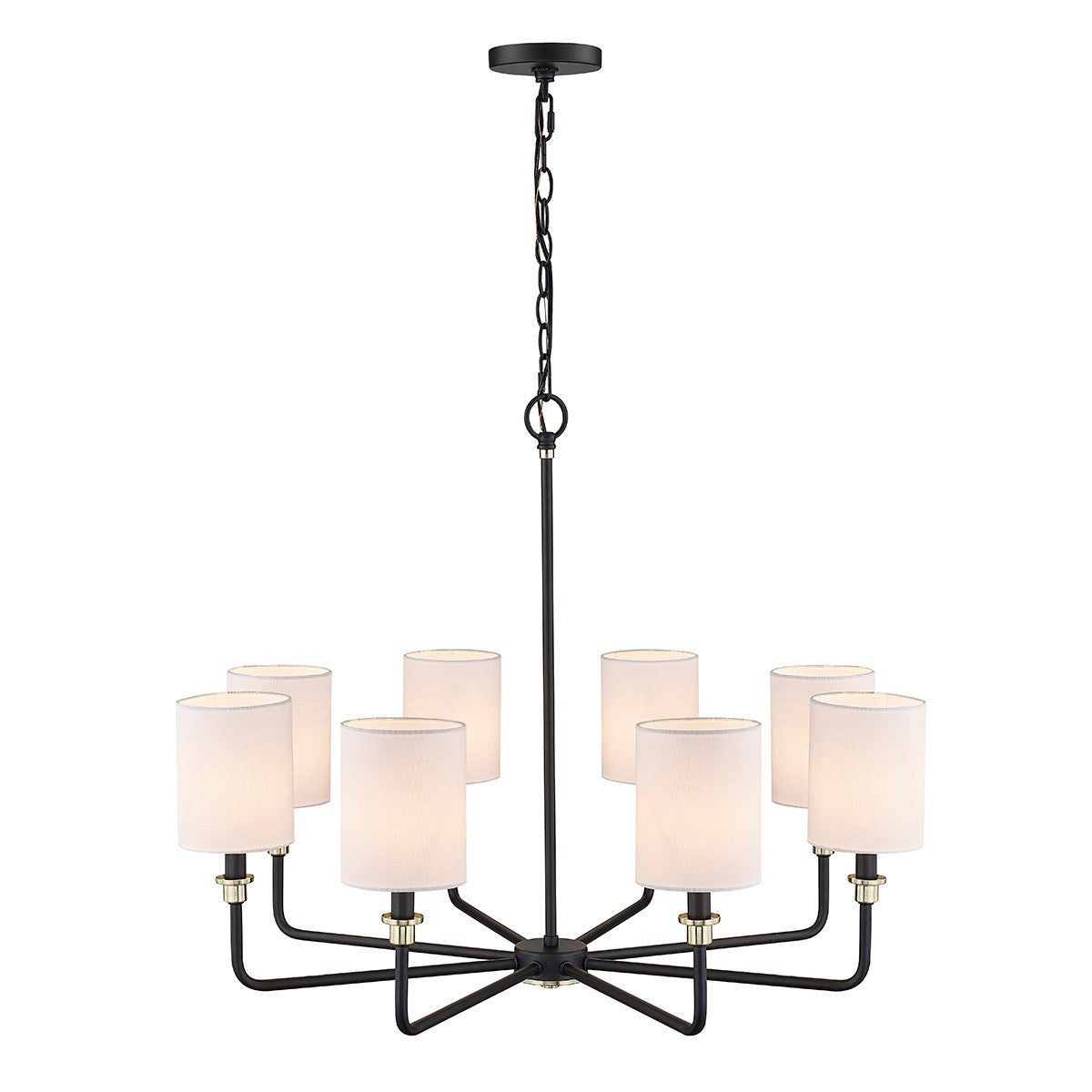 Millennium - 9148-MB/MG - Eight Light Chandelier - Chelsea - Matte Black Modern Gold