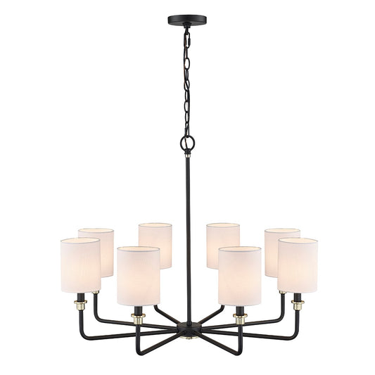 Millennium - 9148-MB/MG - Eight Light Chandelier - Chelsea - Matte Black Modern Gold