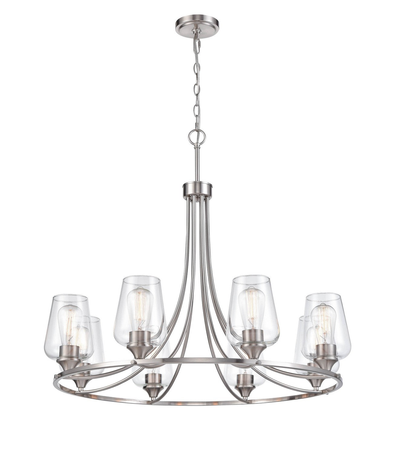 Millennium - 9728-BN - Eight Light Chandelier - Ashford - Brushed Nickel