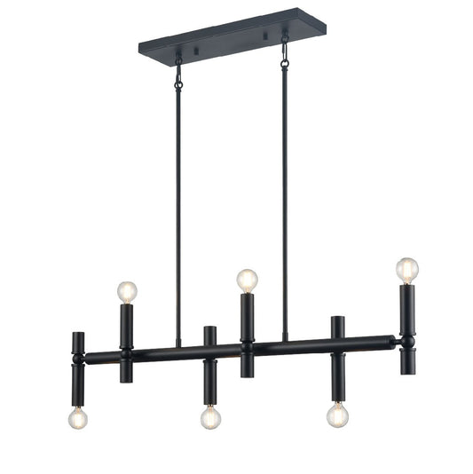 DVI Lighting - DVP42804EB+MF - Five Light Linear Pendant - Klondike - Ebony And Multiple Finishes
