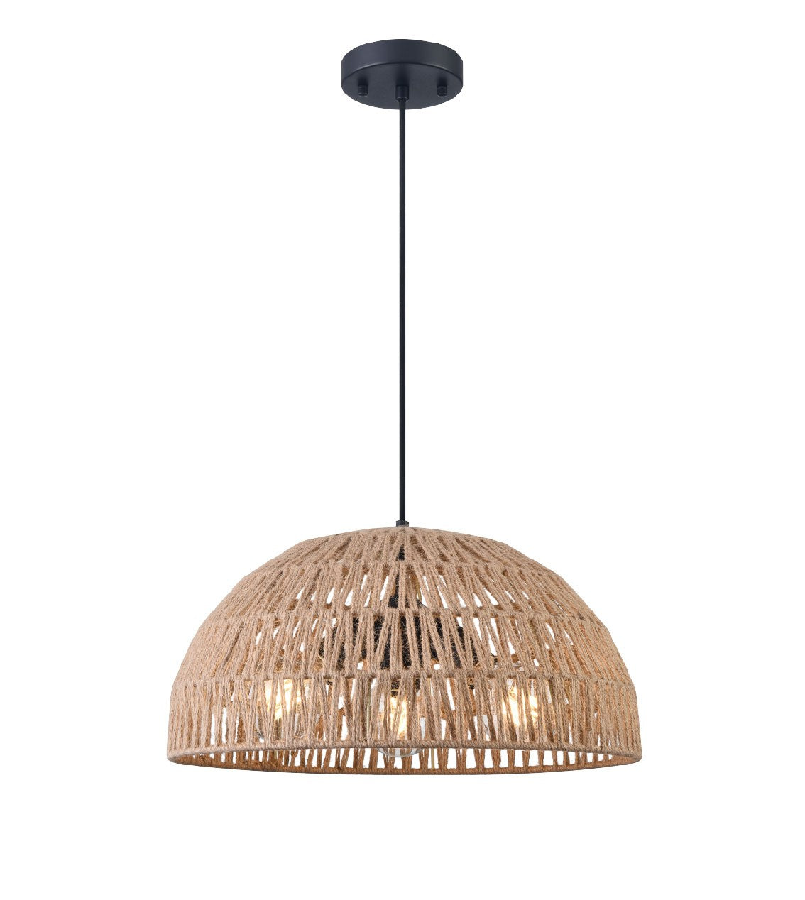 DVI Lighting - DVP44238BK-TY - Three Light Pendant - Lac Du Bonnet - Black With Tan Yarn Shade