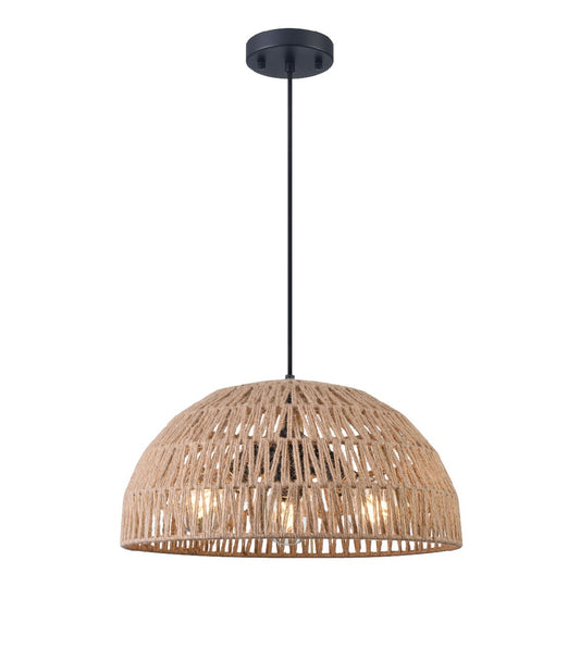DVI Lighting - DVP44238BK-TY - Three Light Pendant - Lac Du Bonnet - Black With Tan Yarn Shade