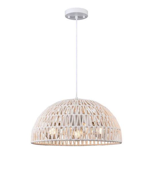 DVI Lighting - DVP44238MW-WY - Three Light Pendant - Lac Du Bonnet - Matte White With White Yarn Shade