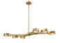 DVI Lighting - DVP45402BR-OP - Six Light Linear Pendant - Northen Marches - Brass With Half Opal Glass