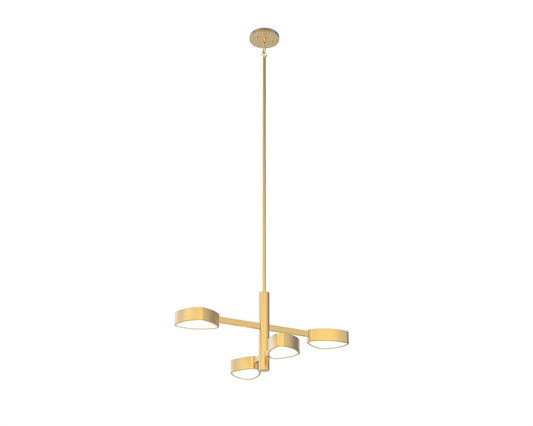 DVI Lighting - DVP45424BR-OP - Four Light Pendant - Northen Marches - Brass With Half Opal Glass
