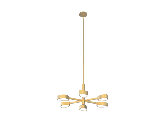 DVI Lighting - DVP45426BR-OP - Six Light Pendant - Northen Marches - Brass With Half Opal Glass