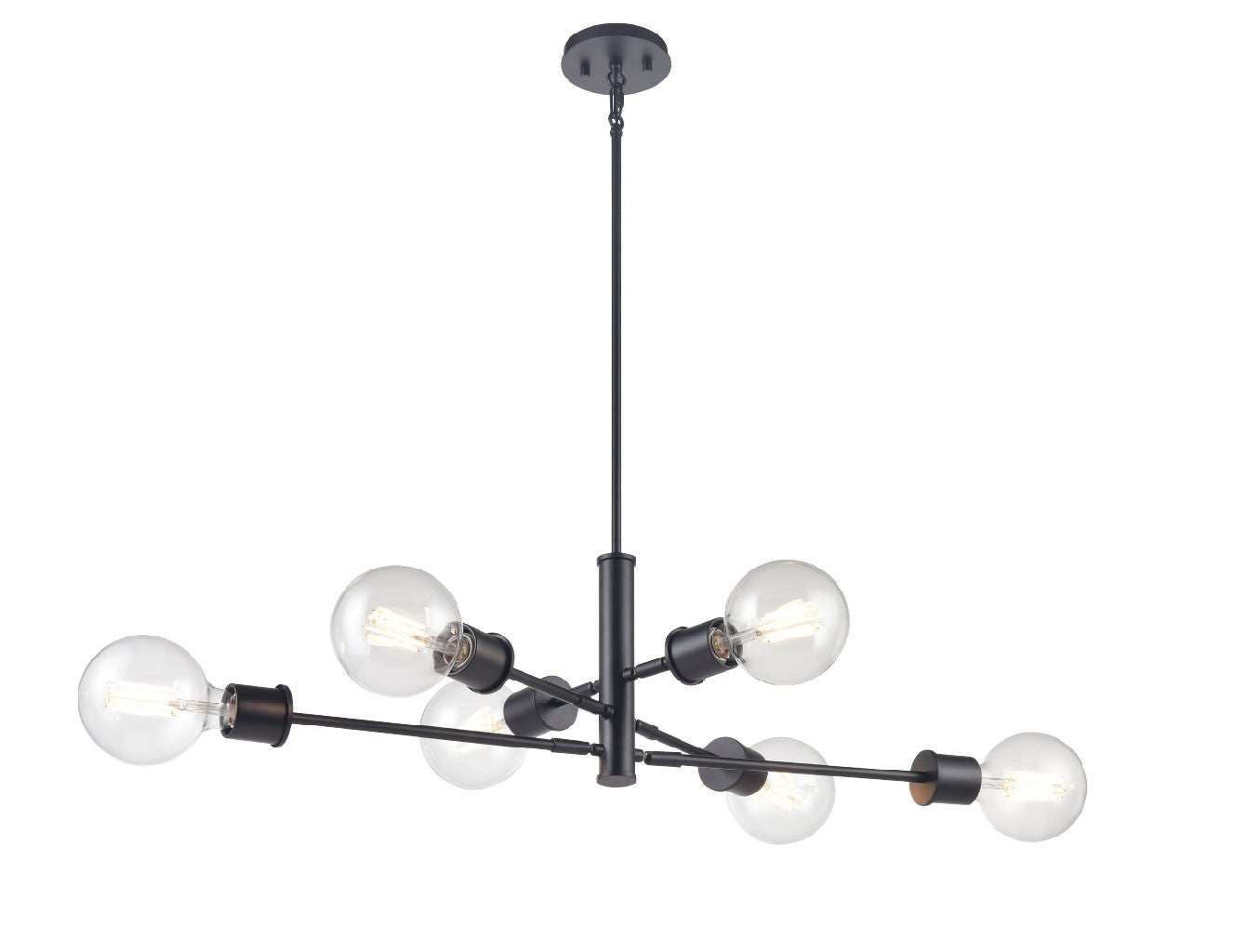 DVI Lighting - DVP47602MF+EB - Six Light Linear Pendant - Lake Louise - Multiple Finishes And Ebony
