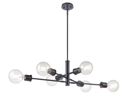 DVI Lighting - DVP47602MF+EB - Six Light Linear Pendant - Lake Louise - Multiple Finishes And Ebony