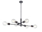 DVI Lighting - DVP47602MF+EB - Six Light Linear Pendant - Lake Louise - Multiple Finishes And Ebony