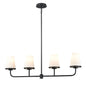 DVI Lighting - DVP48002EB-OP - Four Light Linear Pendant - Kanata - Ebony With Half Opal Glass