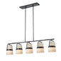 DVI Lighting - DVP48404EB-SW - Five Light Linear Pendant - Bon Echo - Ebony With Satin White Shade