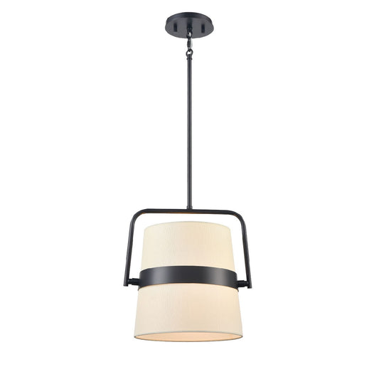 DVI Lighting - DVP48410EB-SW - Two Light Pendant - Bon Echo - Ebony With Satin White Shade