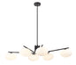 DVI Lighting - DVP49002EB-OP - Six Light Linear Pendant - Valour Road - Ebony With Half Opal Glass