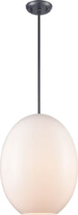 DVI Lighting - DVP49020EB-OP - One Light Pendant - Valour Road - Ebony With Half Opal Glass