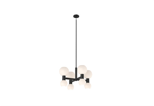 DVI Lighting - DVP49424EB-TO - Eight Light Pendant - Lillooet - Ebony With True Opal Glass