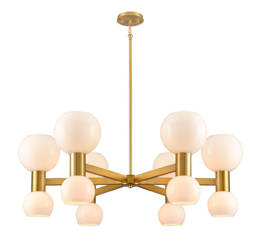 DVI Lighting - DVP49426BR-TO - 12 Light Pendant - Lillooet - Brass With True Opal Glass