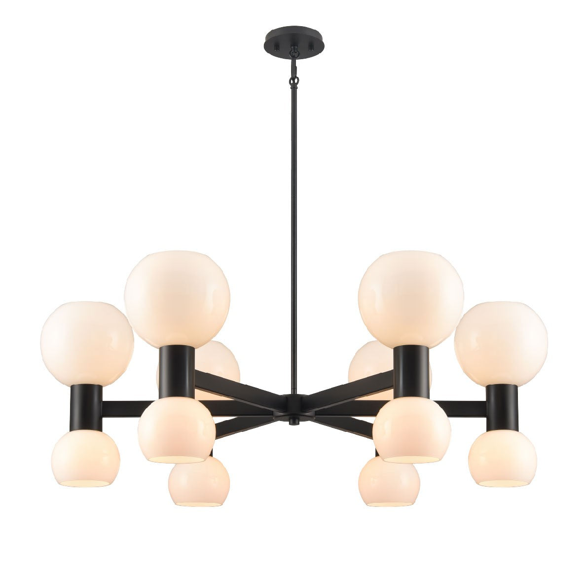 DVI Lighting - DVP49426EB-TO - 12 Light Pendant - Lillooet - Ebony With True Opal Glass