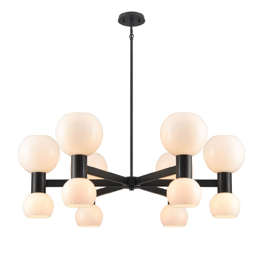 DVI Lighting - DVP49426EB-TO - 12 Light Pendant - Lillooet - Ebony With True Opal Glass