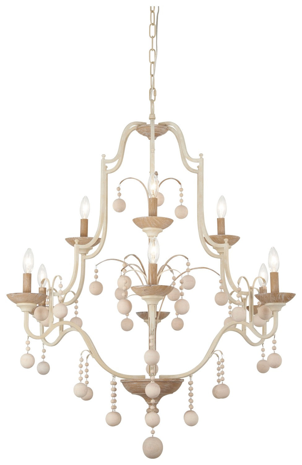 Minka-Lavery - 2669-717 - Nine Light Chandelier - Colonial Charm - White Wash & Sun Dried Clay