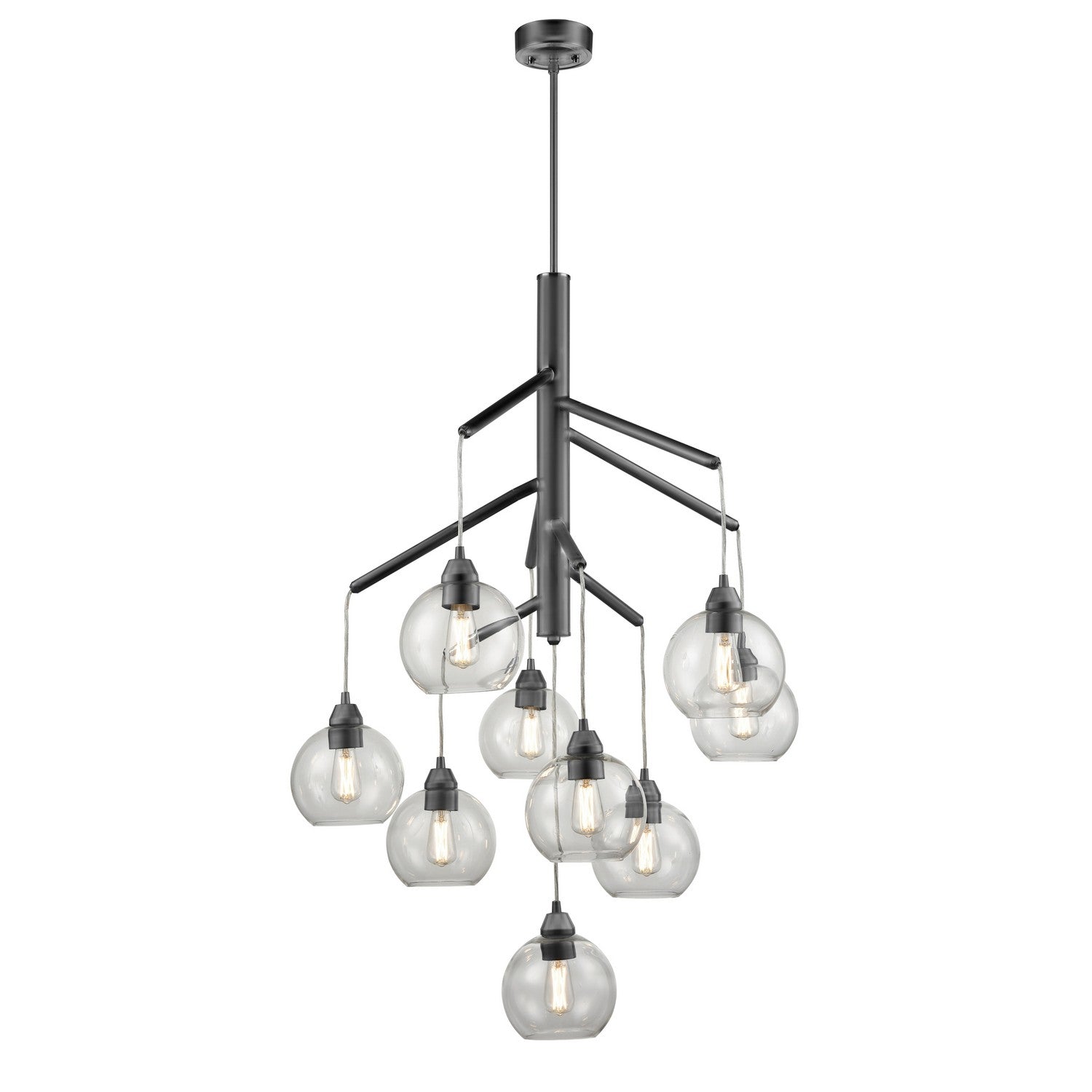DVI Lighting - DVP34749GR-CL - Nine Light Foyer Pendant - Andromeda - Graphite With Clear Glass