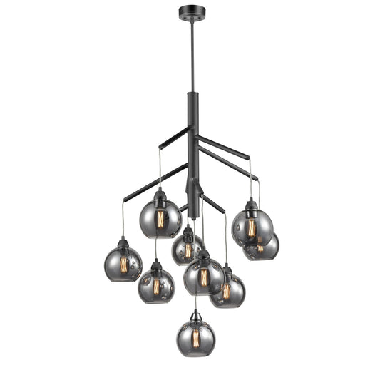 DVI Lighting - DVP34749GR-SM - Nine Light Foyer Pendant - Andromeda - Graphite With Smoke Glass