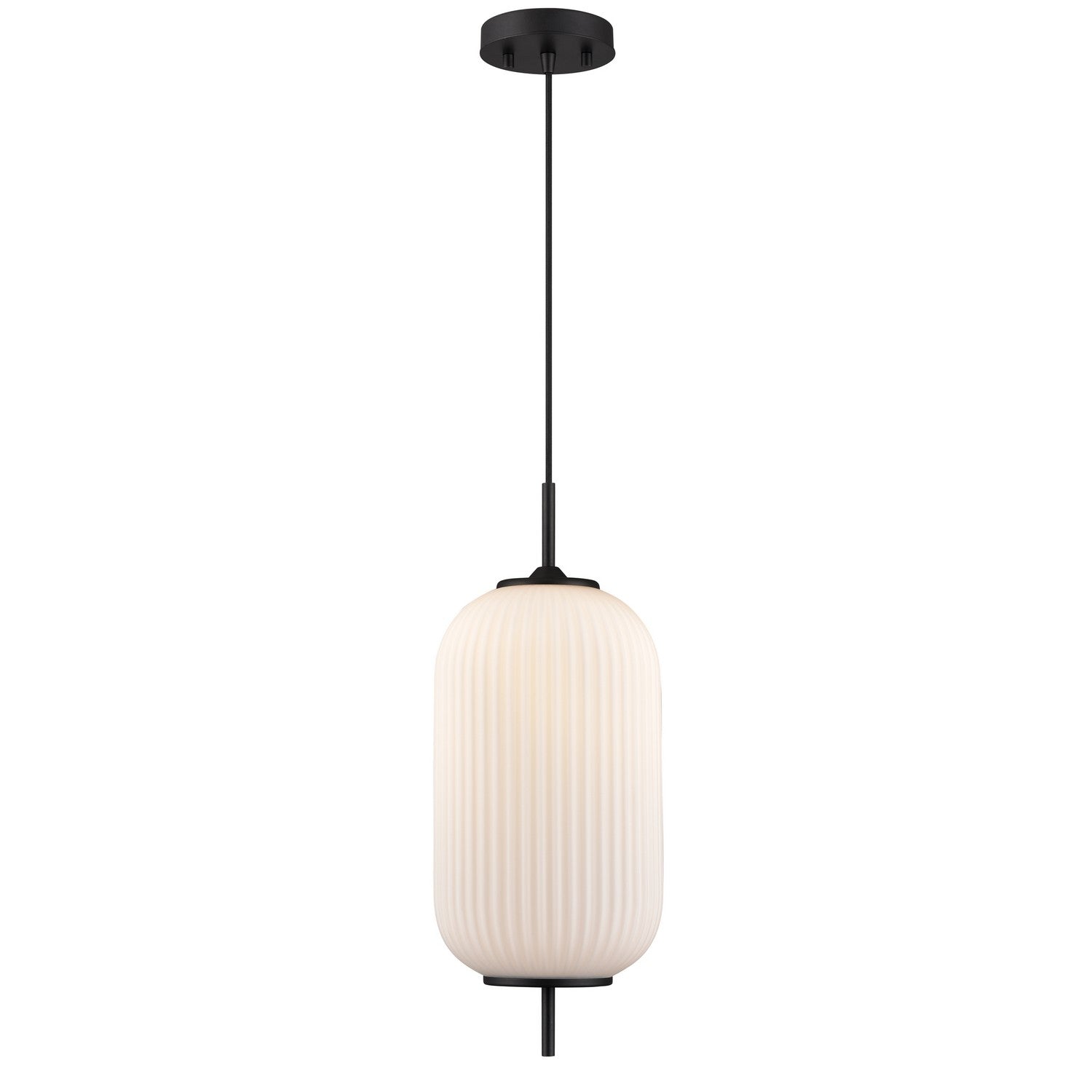 DVI Lighting - DVP40005GR-RIO - One Light Pendant - Mount Pearl - Graphite With Ribbed Opal Glass